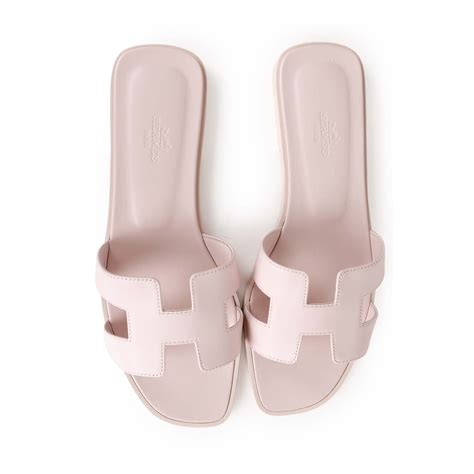 hermes oran rose petale|HERMES Box Calfskin Oran Sandals 41 Rose Petale.